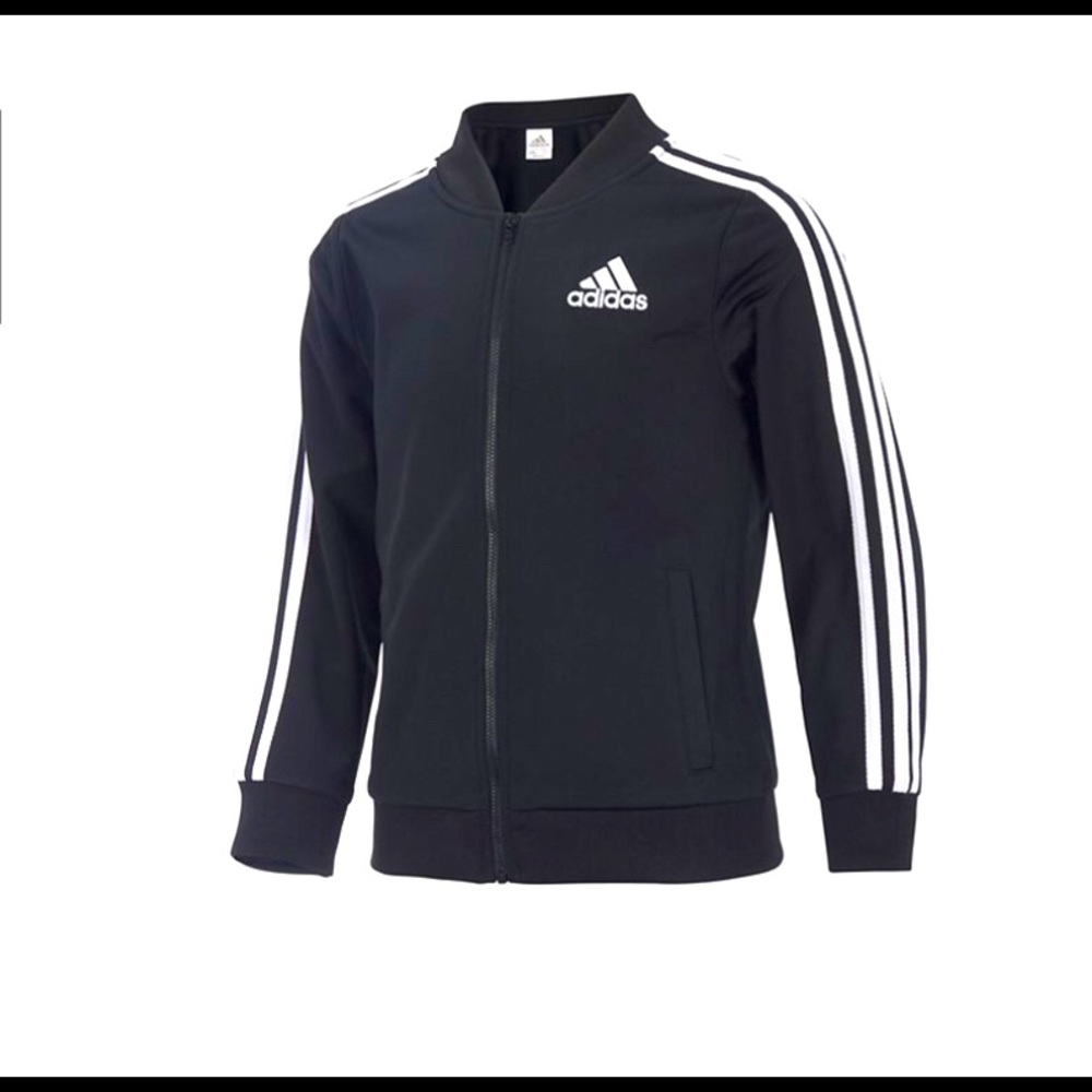 Black Adidas three striped jacket